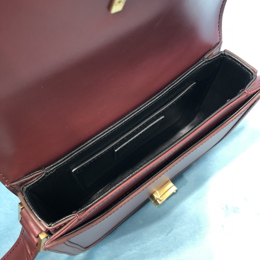 YSL SOLFERINO SMALL SATCHEL IN BOX SAINT LAURENT LEATHER