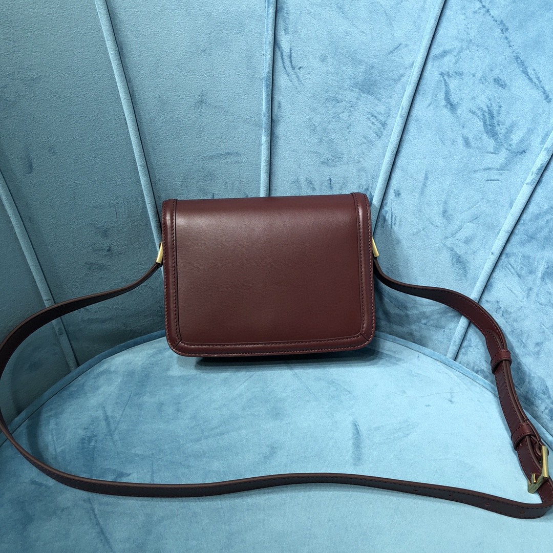 YSL SOLFERINO SMALL SATCHEL IN BOX SAINT LAURENT LEATHER