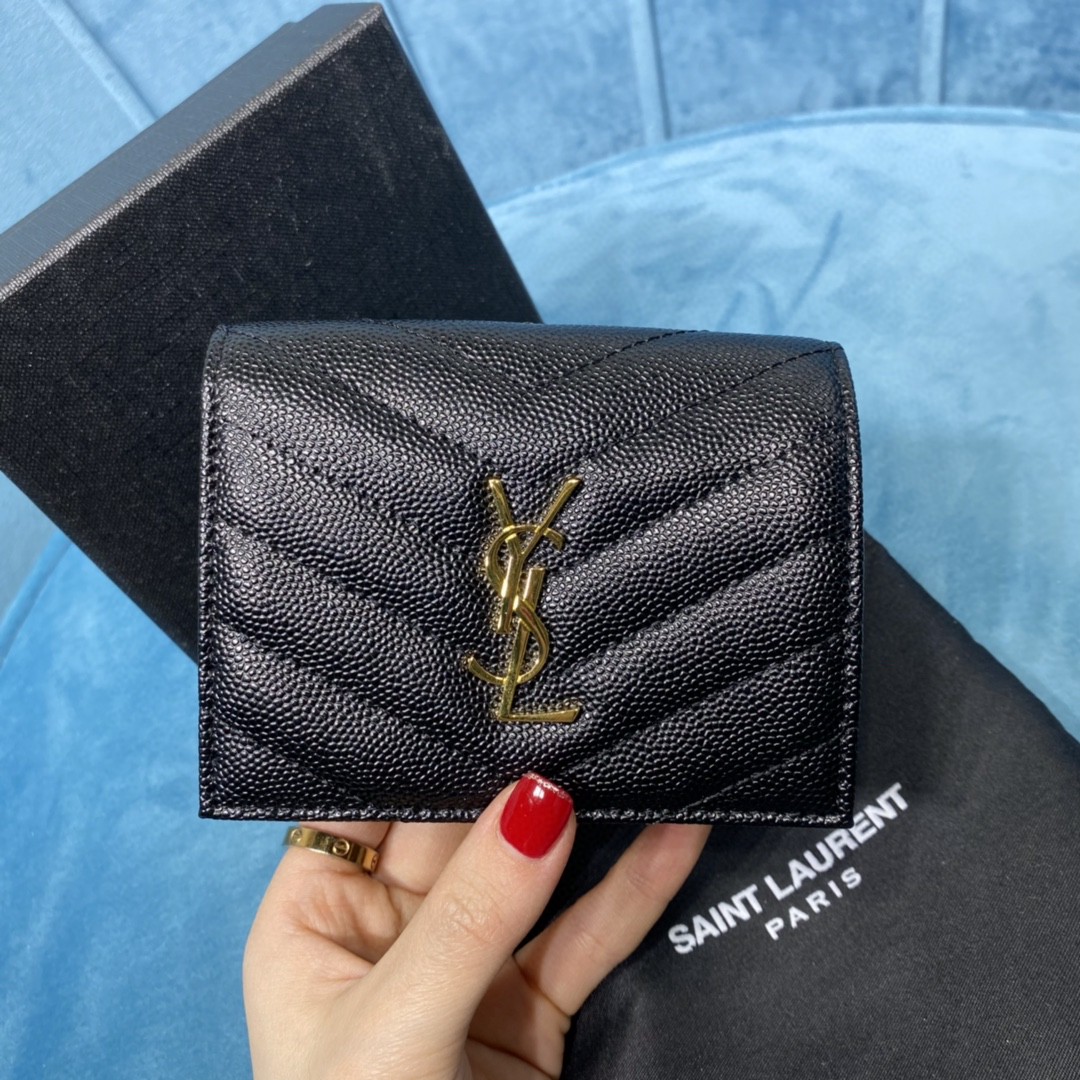YSL CASSANDRE MATELASSÉ FLAP CARD CASE