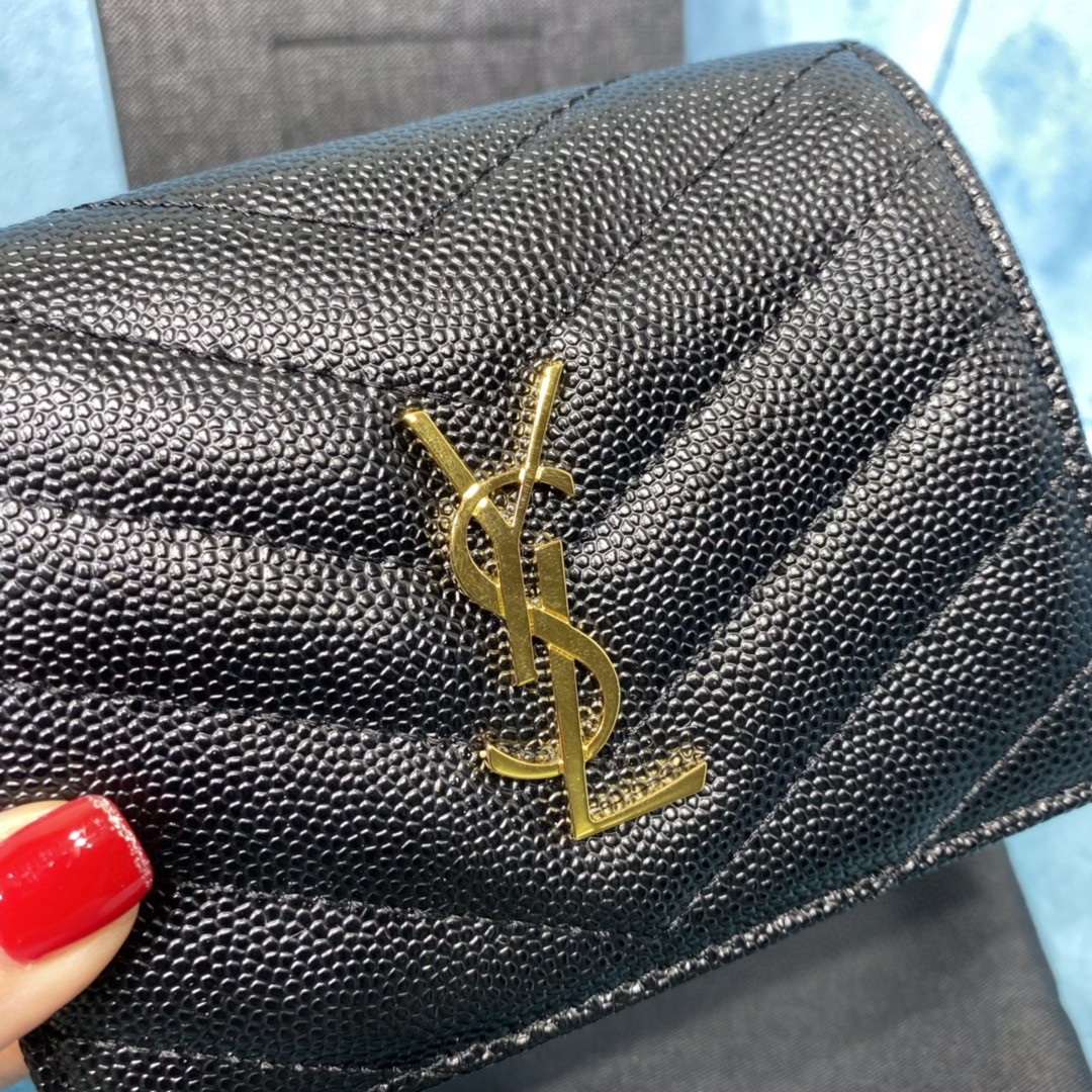 YSL CASSANDRE MATELASSÉ FLAP CARD CASE