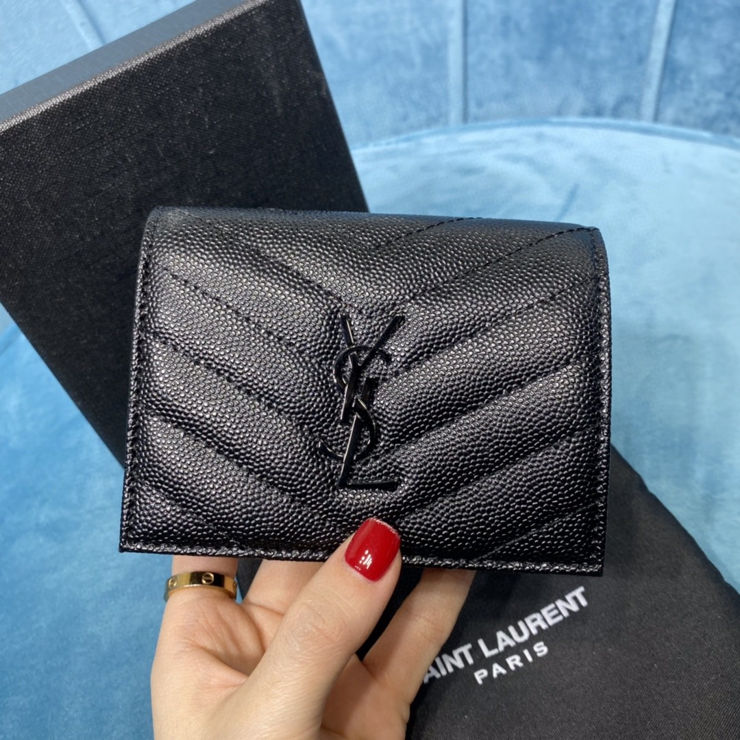 YSL CASSANDRE MATELASSÉ FLAP CARD CASE