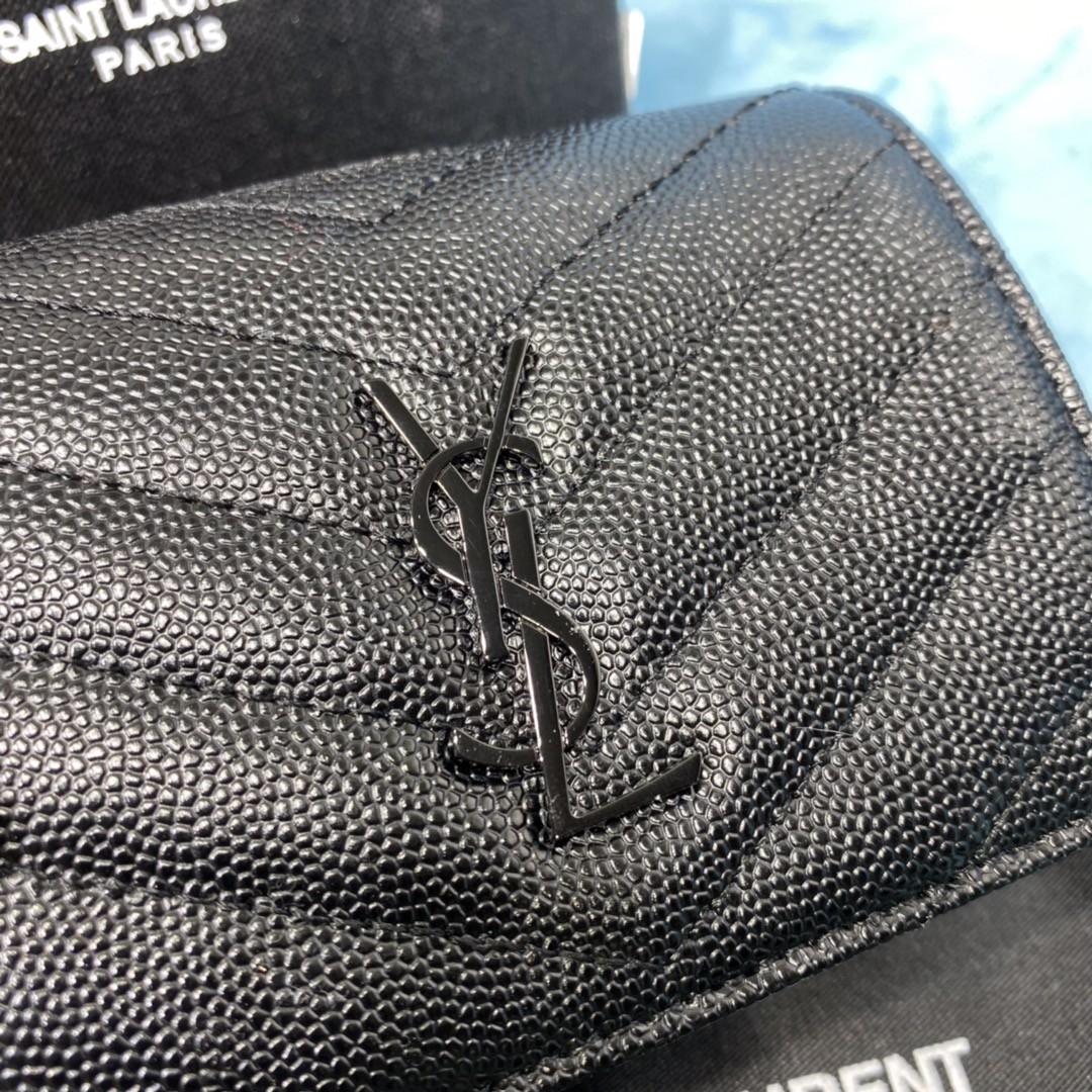 YSL CASSANDRE MATELASSÉ FLAP CARD CASE