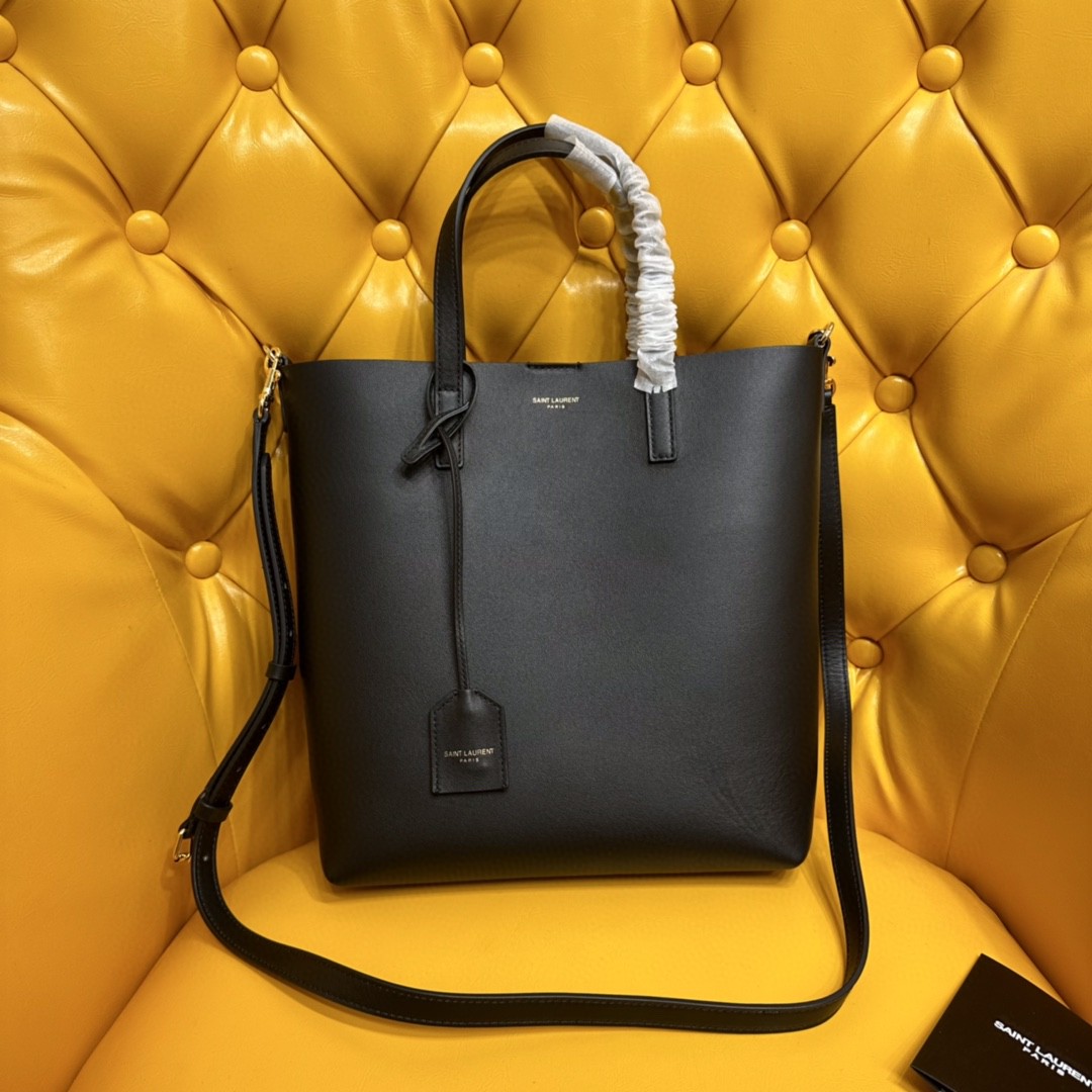 YSL Leather Shopping Tote Bag