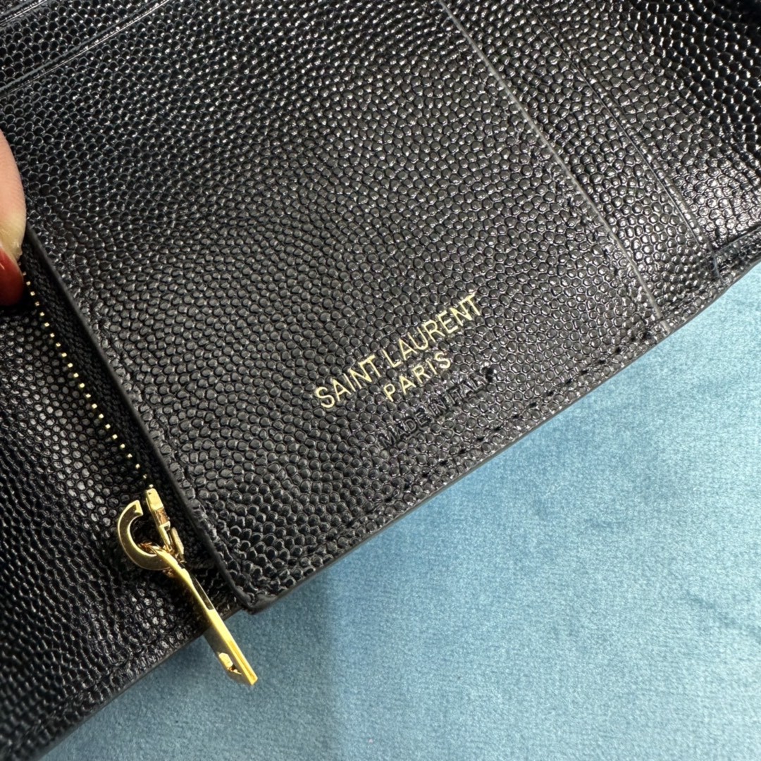 YSL CASSANDRE MATELASSÉ COMPACT TRI FOLD WALLET