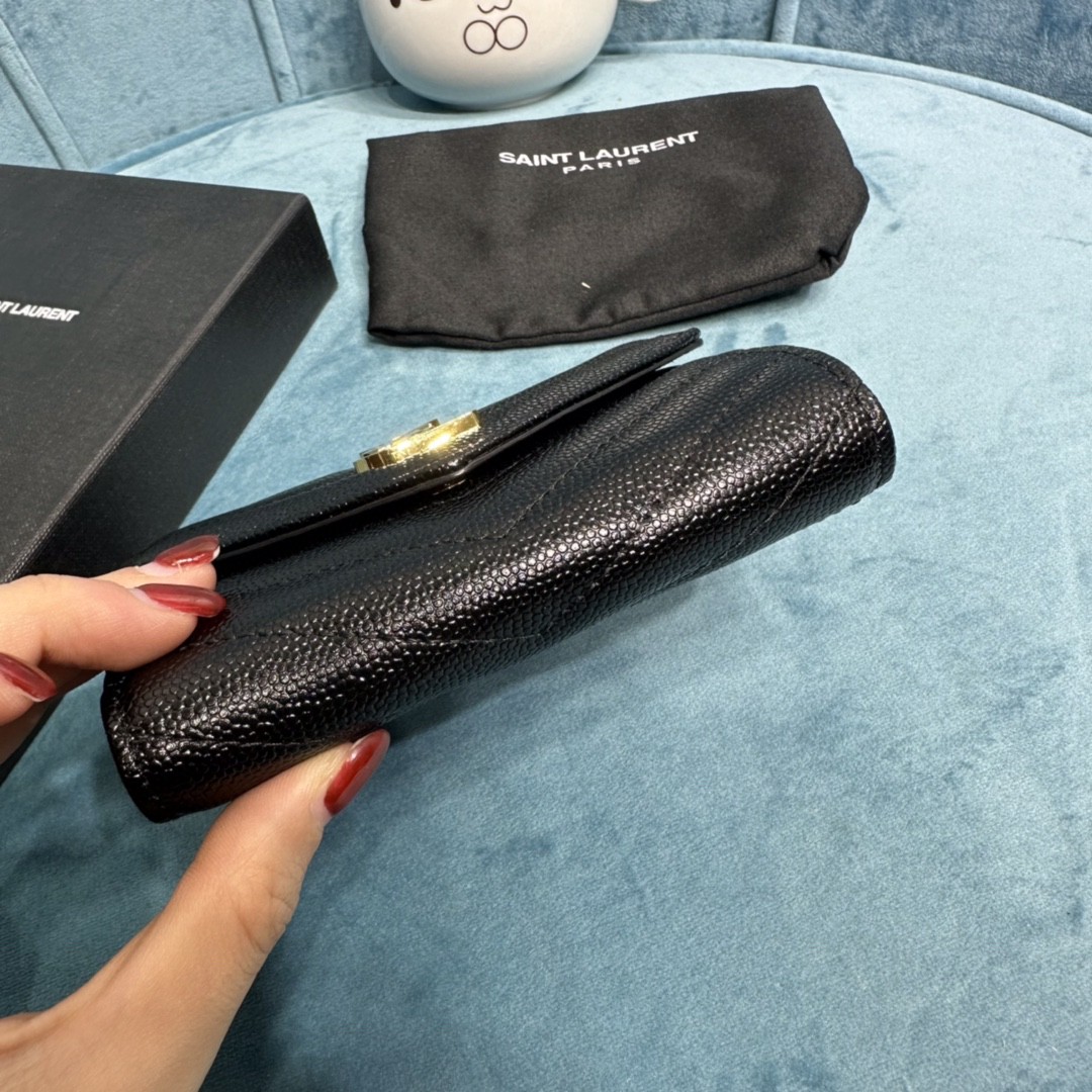 YSL CASSANDRE MATELASSÉ COMPACT TRI FOLD WALLET