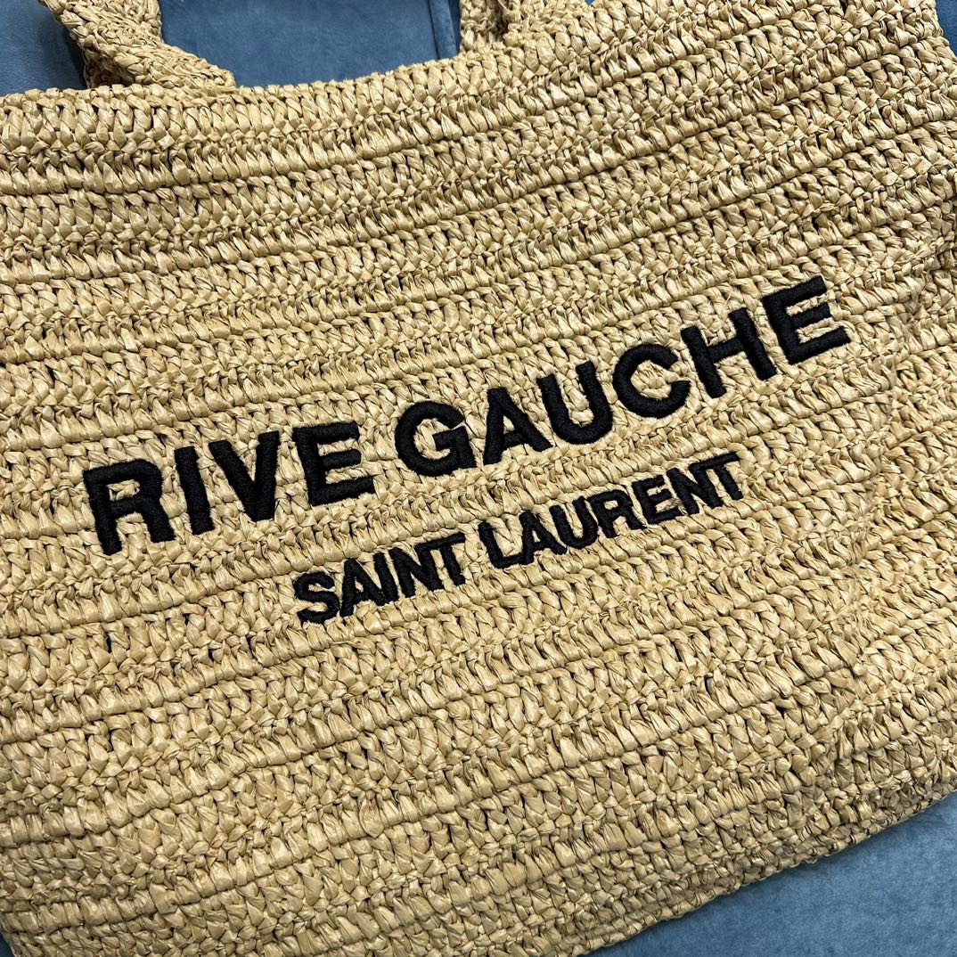 ysl rive gauche S*pple tote bag in raffia crochet