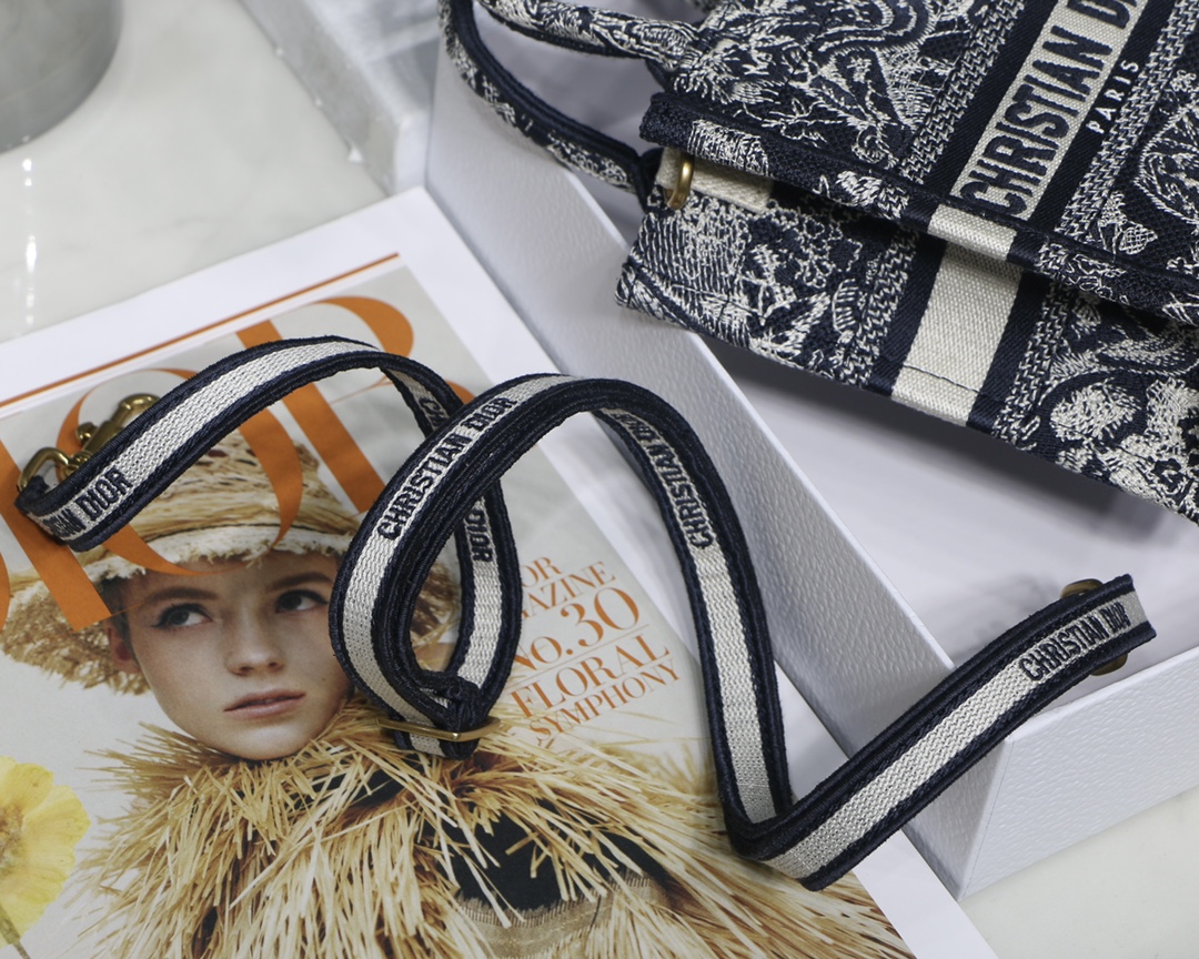mini D*or book tote phone bag
