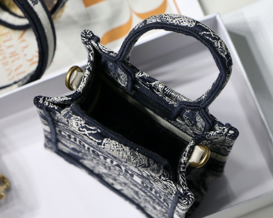 mini D*or book tote phone bag