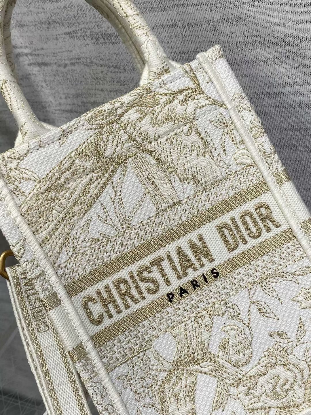 mini D*or book tote phone bag