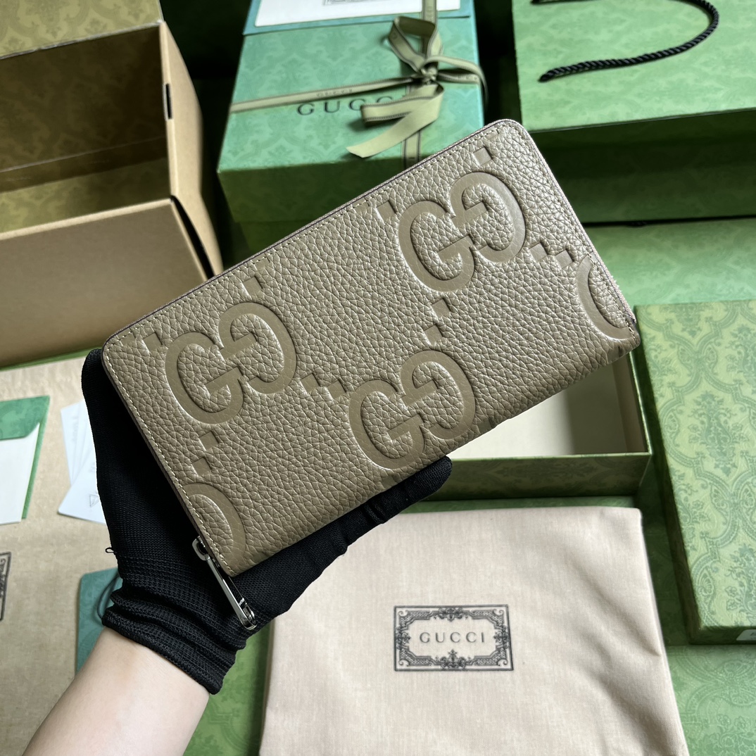 G*u*i jumbo gg zipped leather wallet