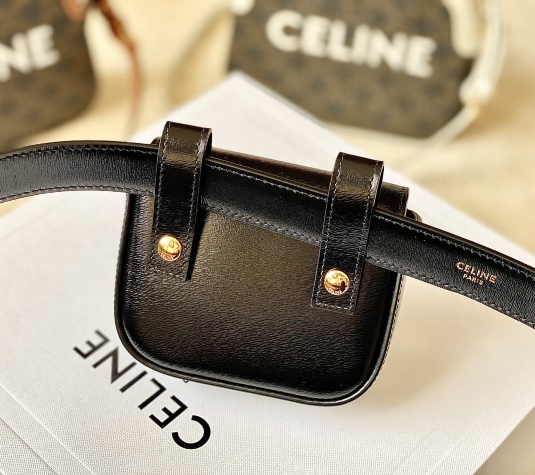 Ce**e belt bag triomphe belt in shiny calfskin