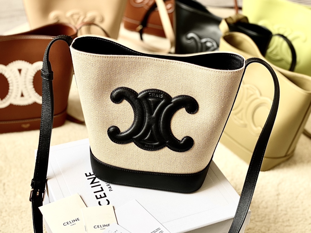 Ce**e bucket cuir triomphe bag