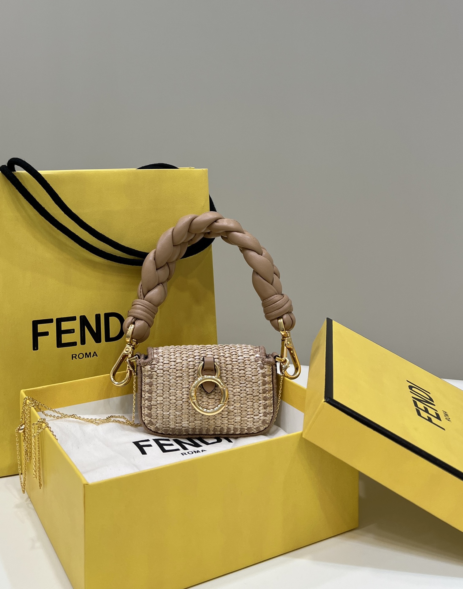 F**di nano baguette mini bag
