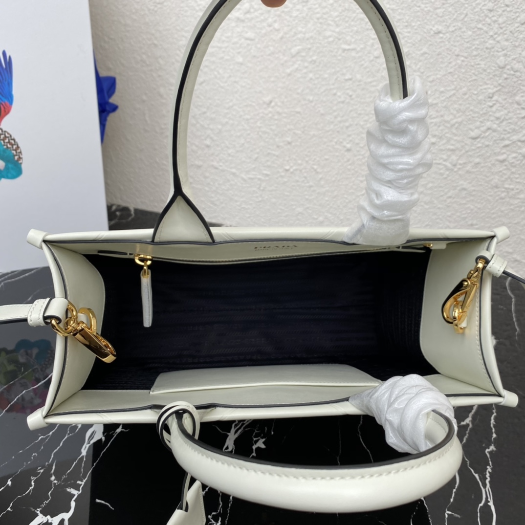Pra*a small leather Pra*a symbole bag with topstitching