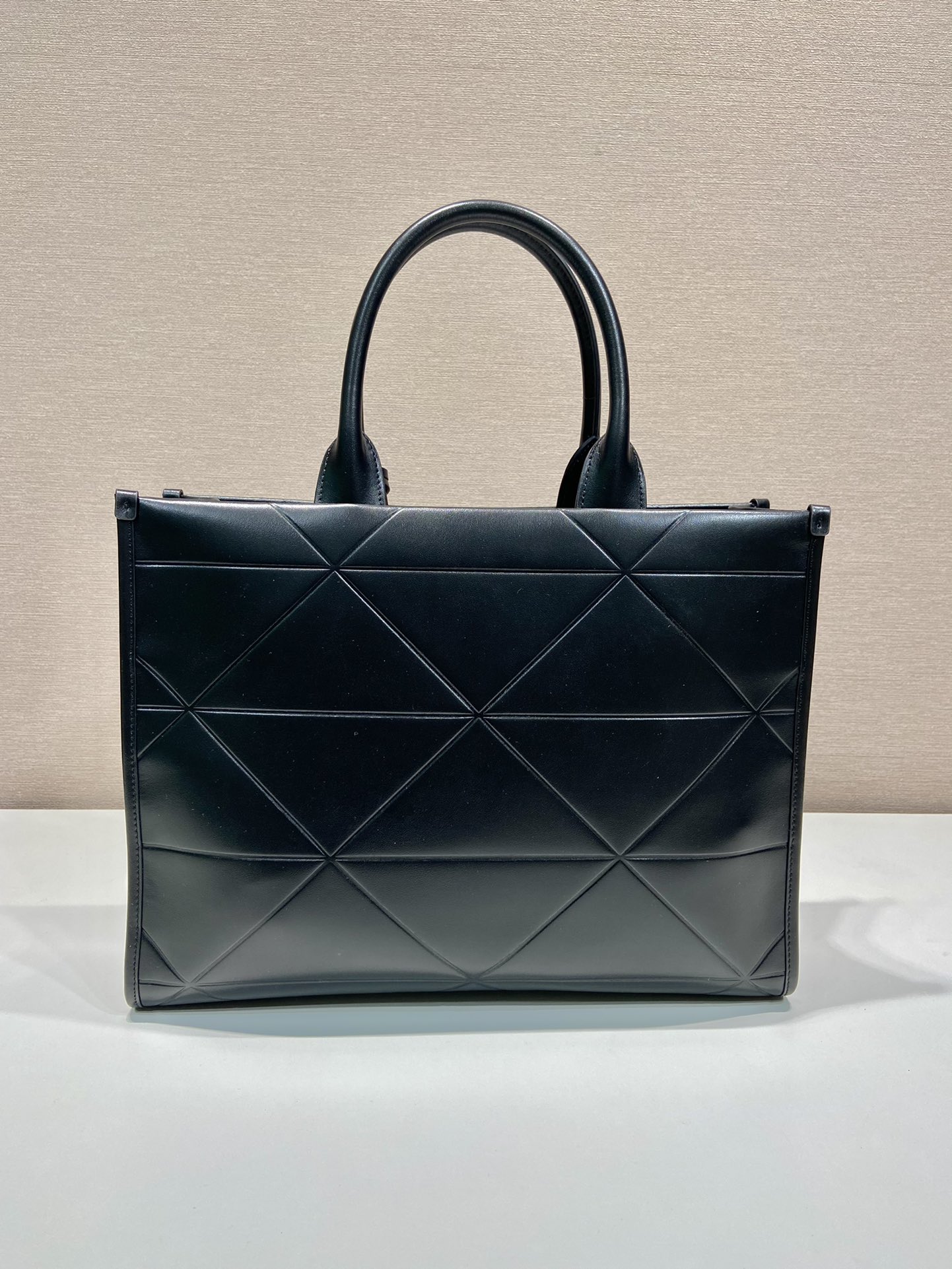 Pra*a medium leather Pra*a symbole bag with topstitching