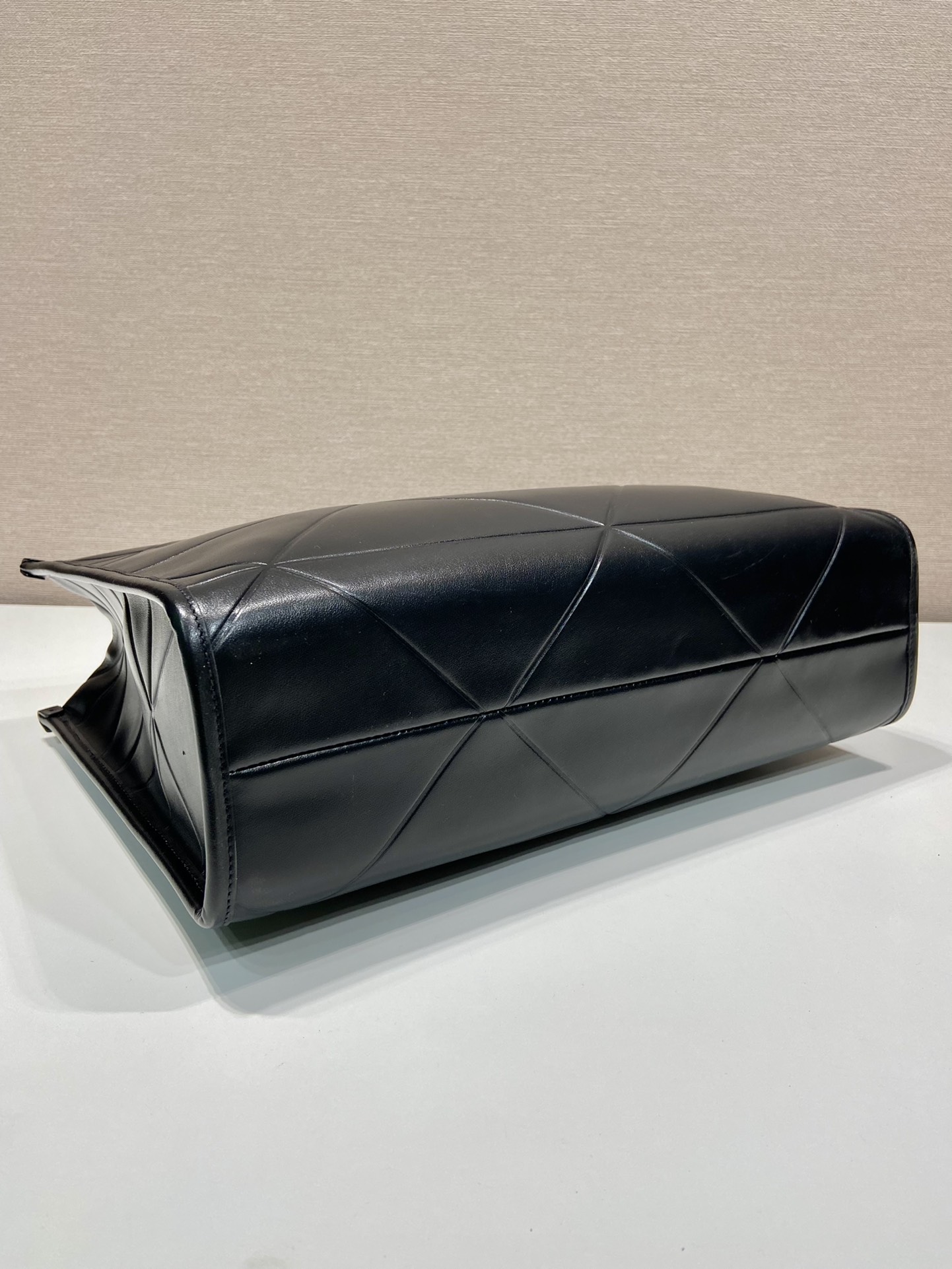 Pra*a medium leather Pra*a symbole bag with topstitching