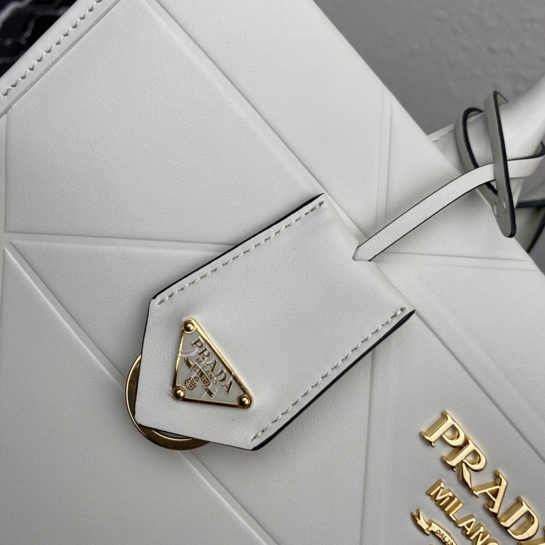 Pra*a medium leather Pra*a symbole bag with topstitching