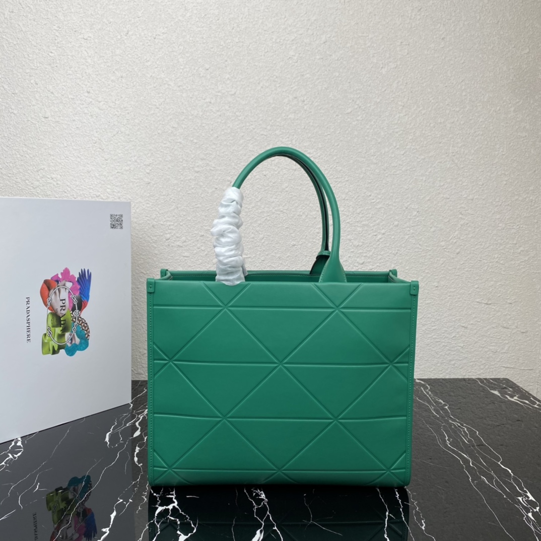Pra*a medium leather Pra*a symbole bag with topstitching