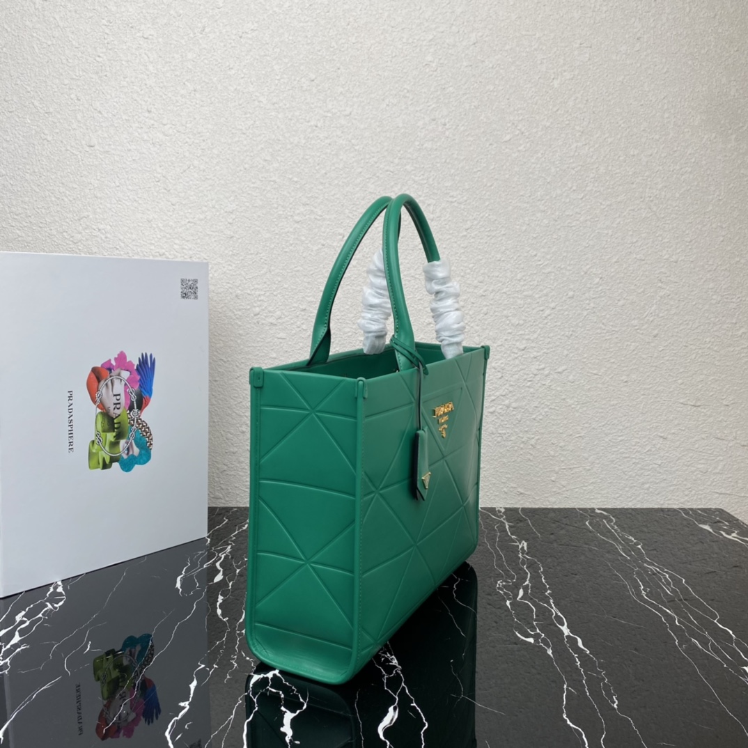 Pra*a medium leather Pra*a symbole bag with topstitching