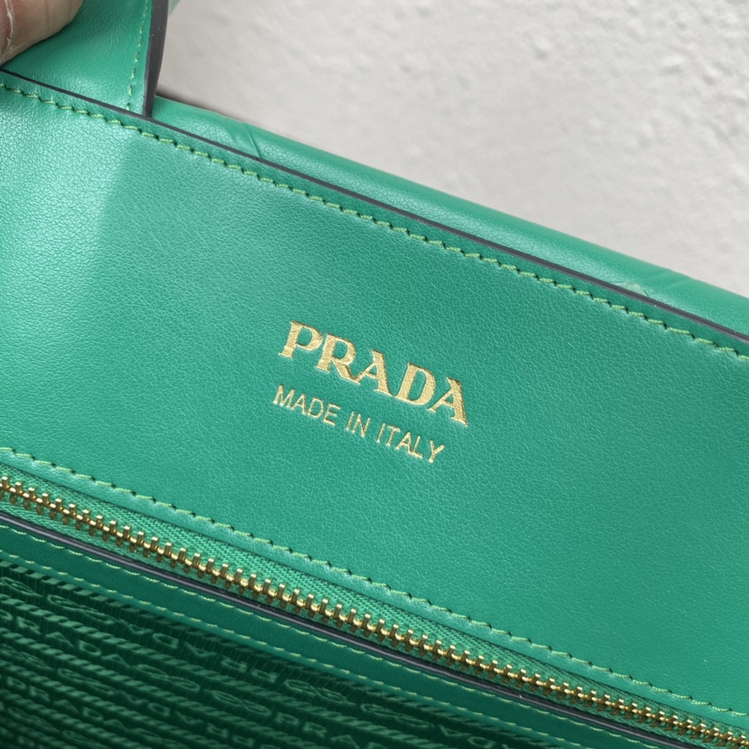 Pra*a medium leather Pra*a symbole bag with topstitching