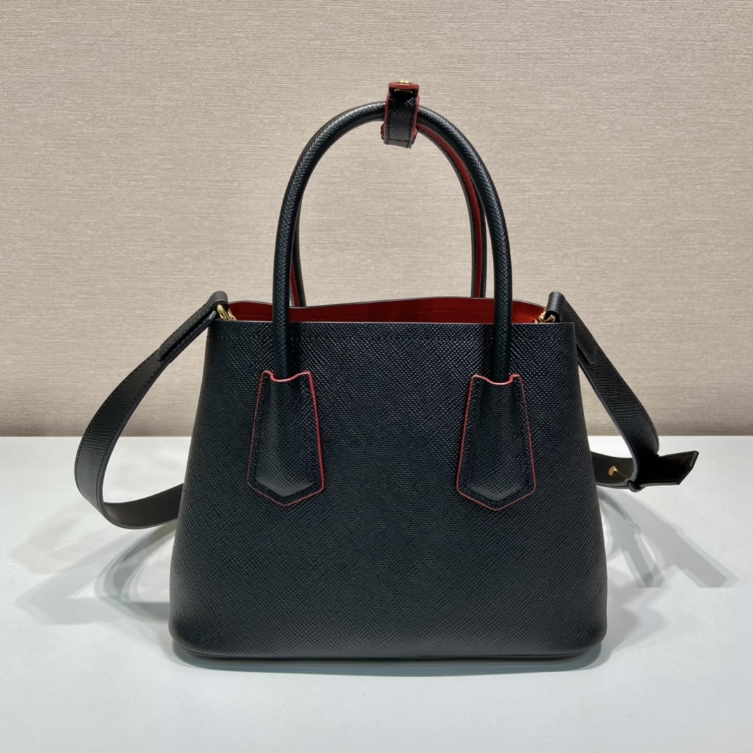 Pra*a double saffiano leather mini bag