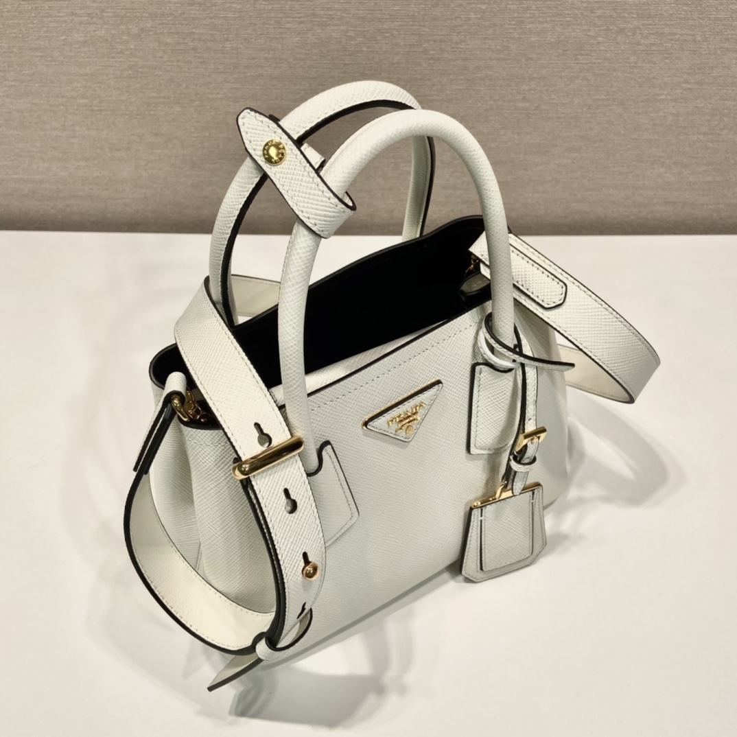 Pra*a double saffiano leather mini bag