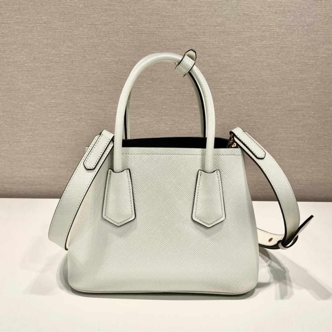Pra*a double saffiano leather mini bag