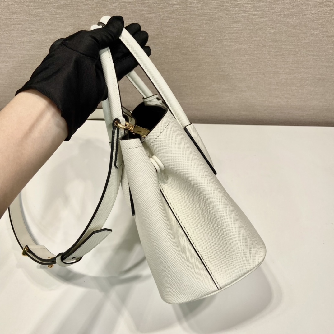 Pra*a double saffiano leather mini bag