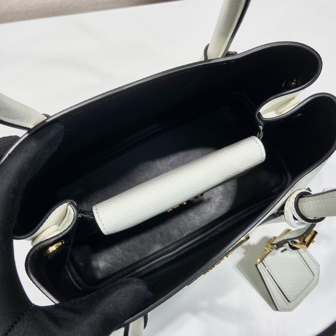 Pra*a double saffiano leather mini bag