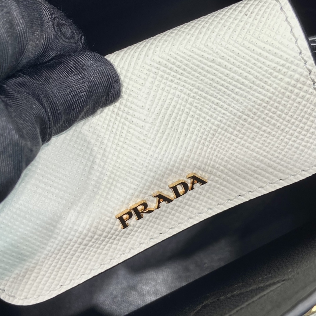 Pra*a double saffiano leather mini bag