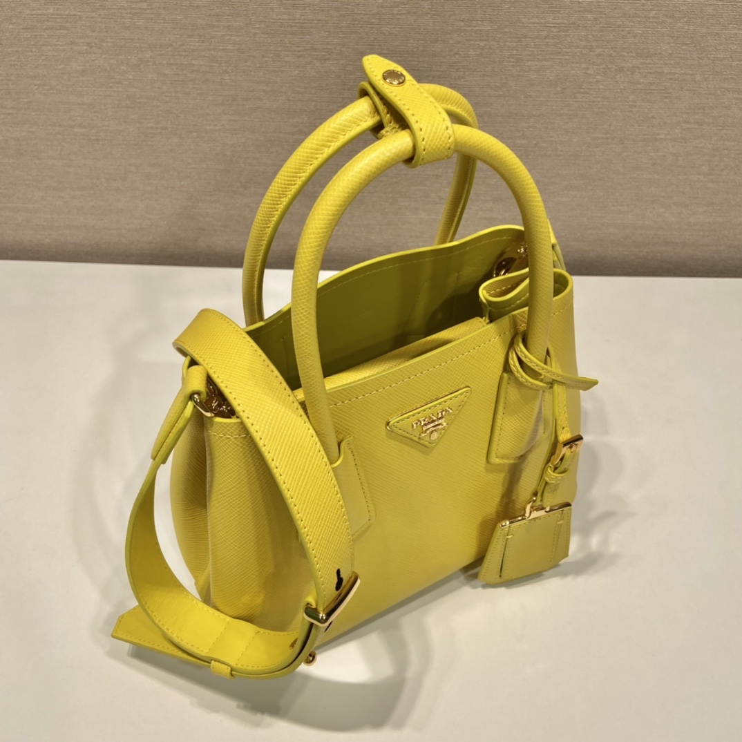 Pra*a double saffiano leather mini bag