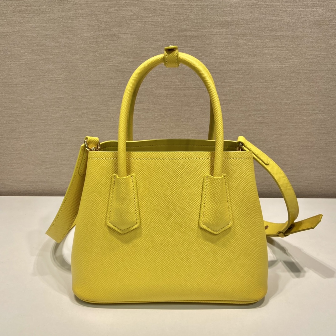 Pra*a double saffiano leather mini bag