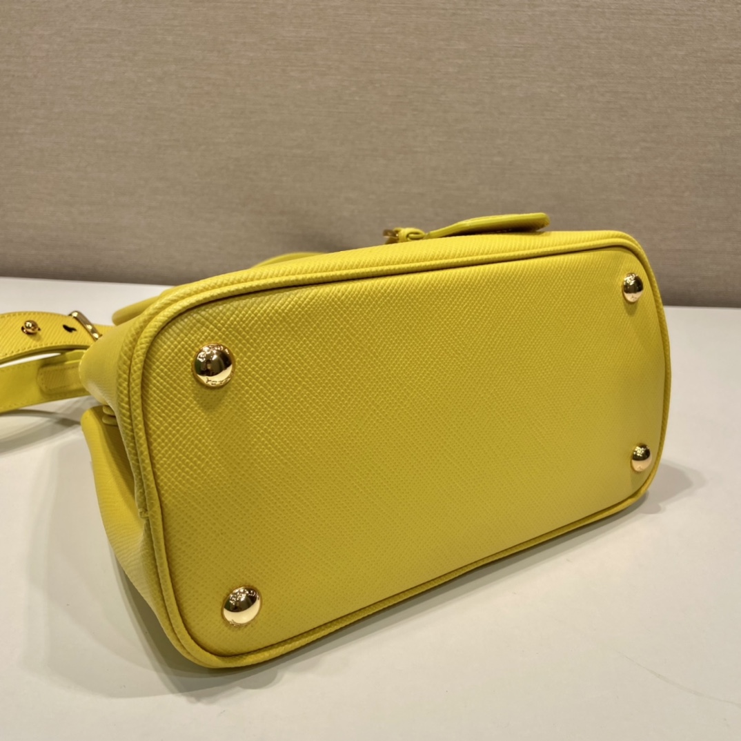 Pra*a double saffiano leather mini bag