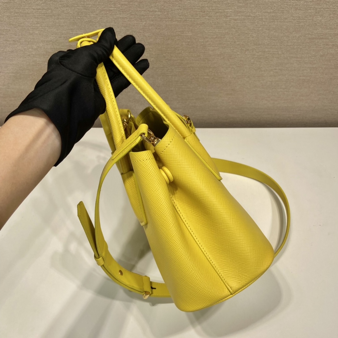 Pra*a double saffiano leather mini bag