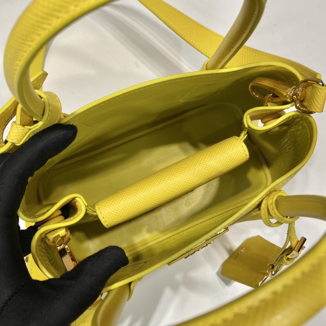 Pra*a double saffiano leather mini bag