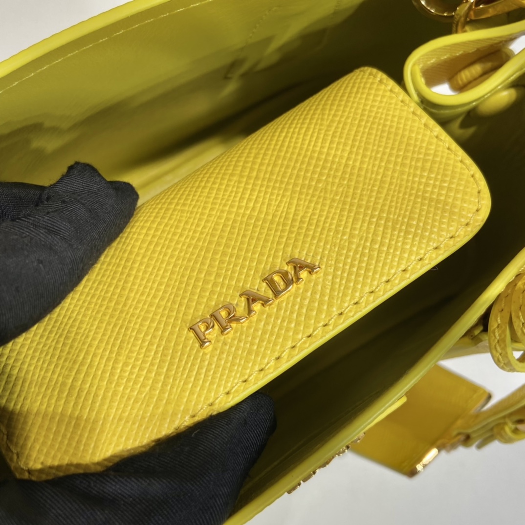 Pra*a double saffiano leather mini bag