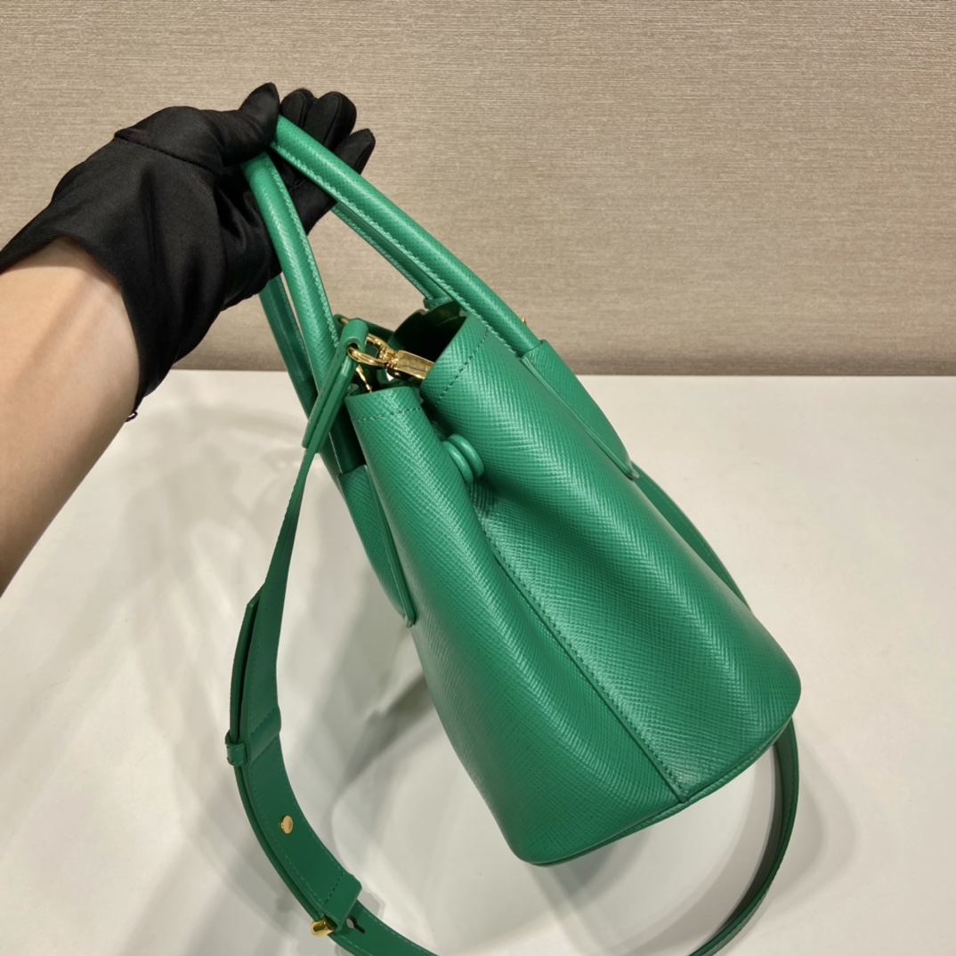 Pra*a double saffiano leather mini bag