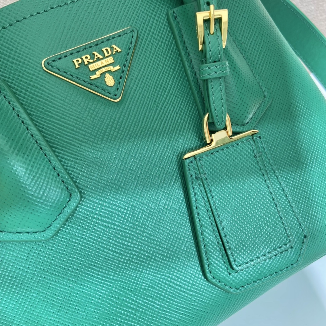 Pra*a double saffiano leather mini bag