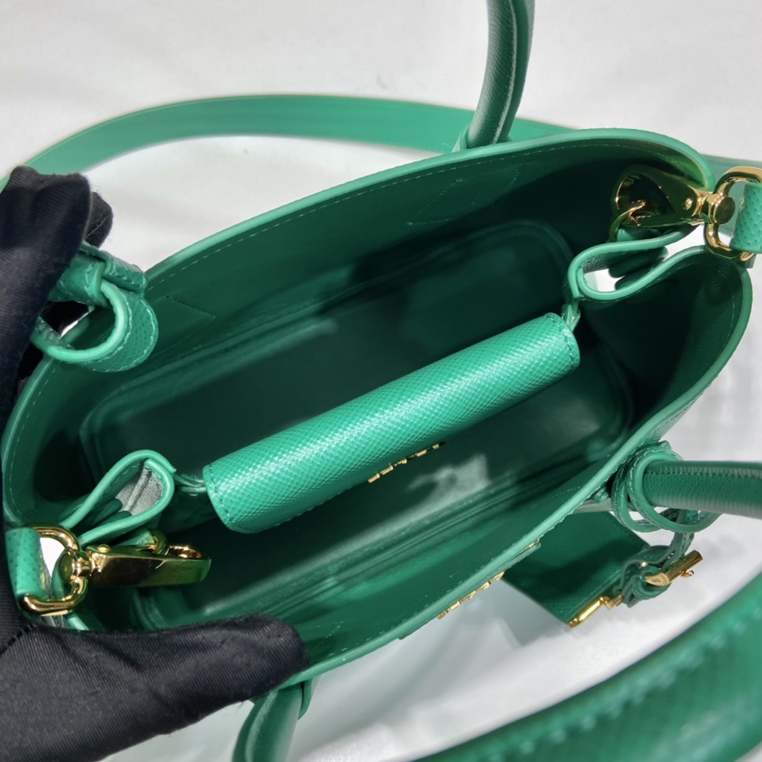 Pra*a double saffiano leather mini bag