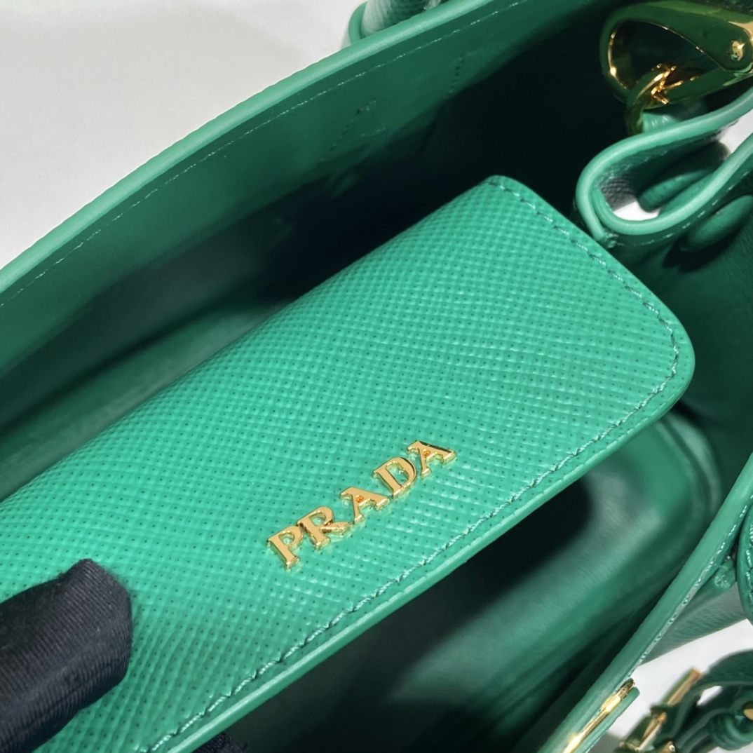 Pra*a double saffiano leather mini bag