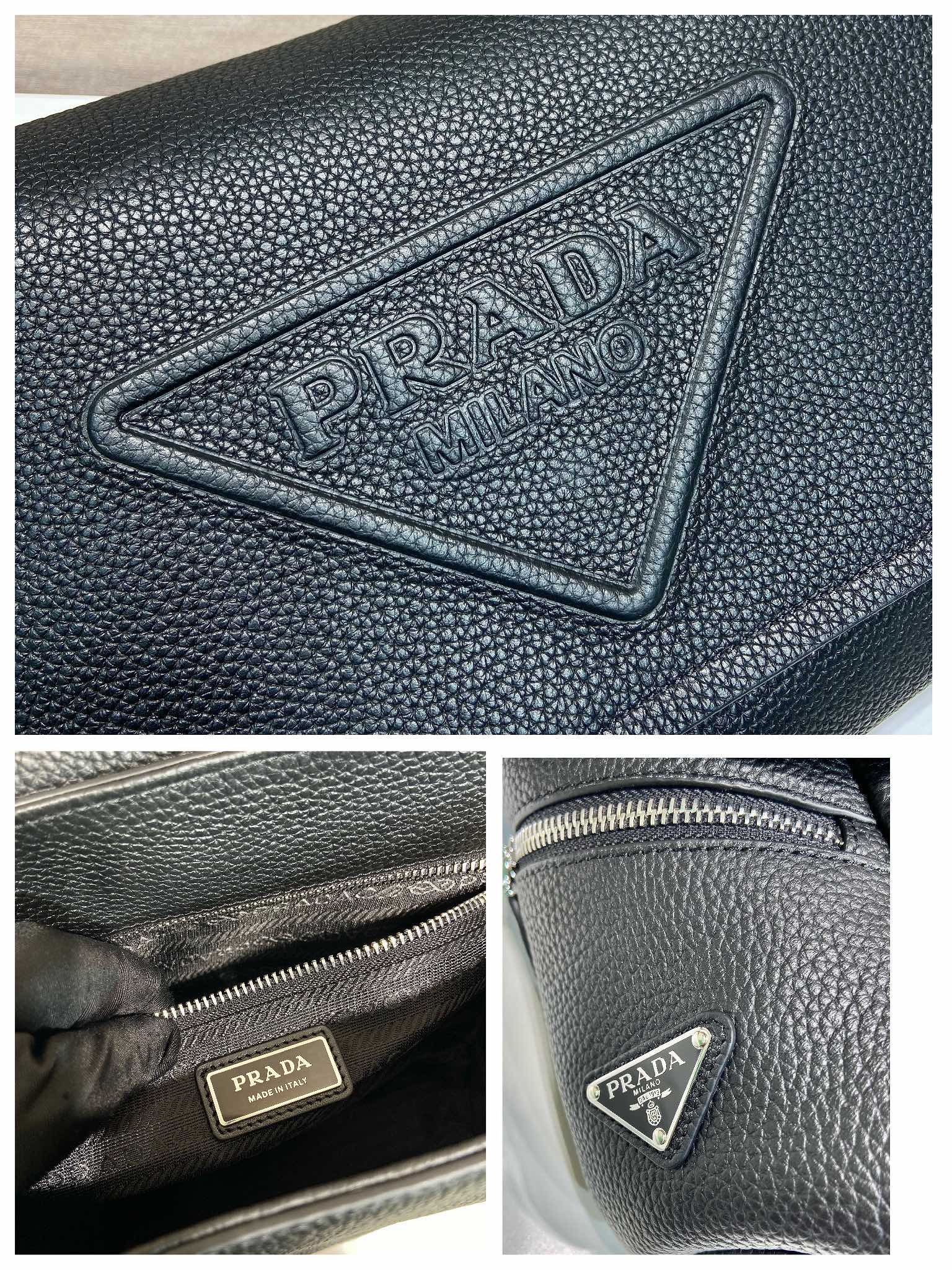 Pra*a leather bag with shoulder strap