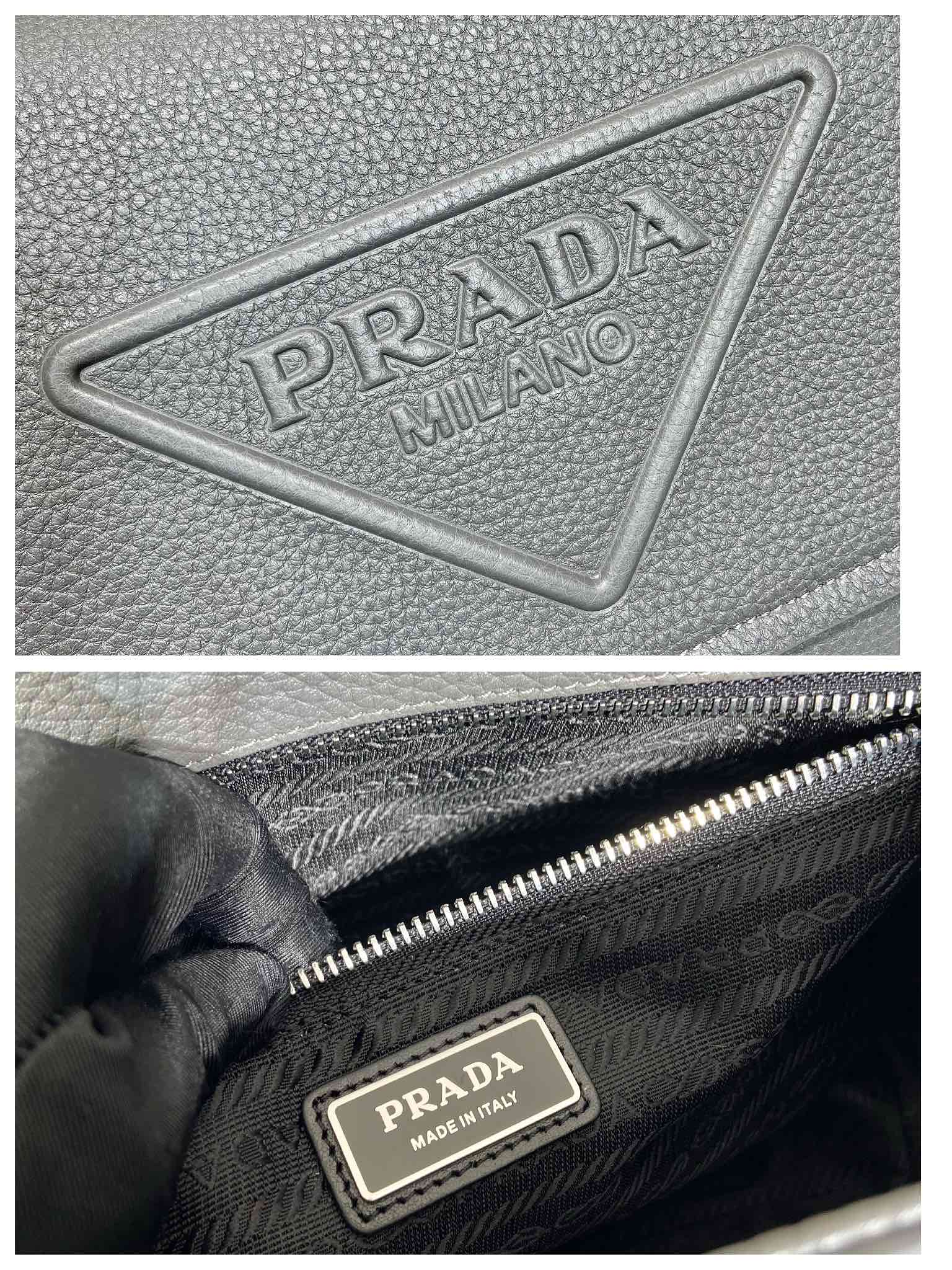 Pra*a leather bag with shoulder strap