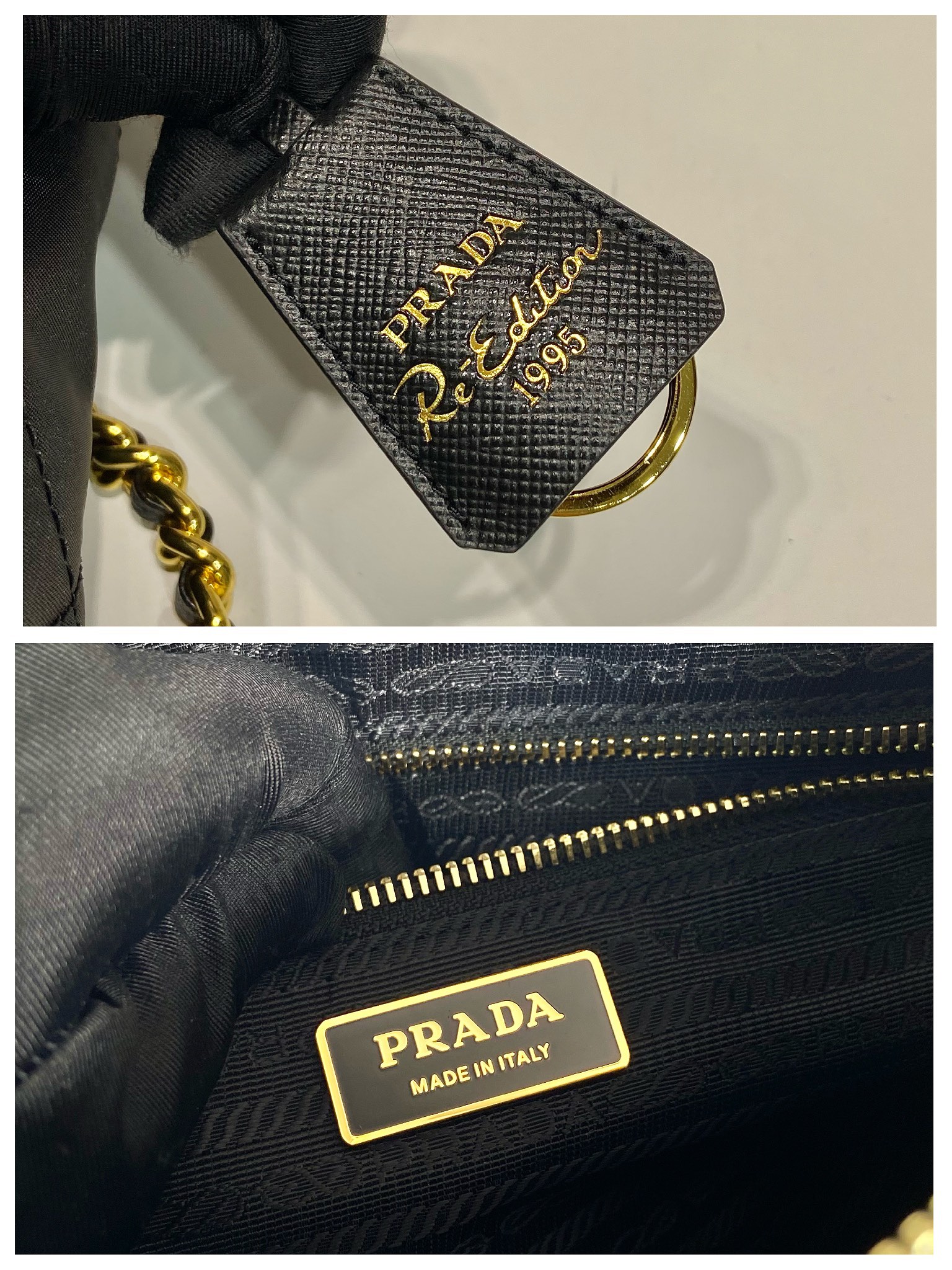 Pra*a re-edition 1995 chaîne re-nylon tote bag