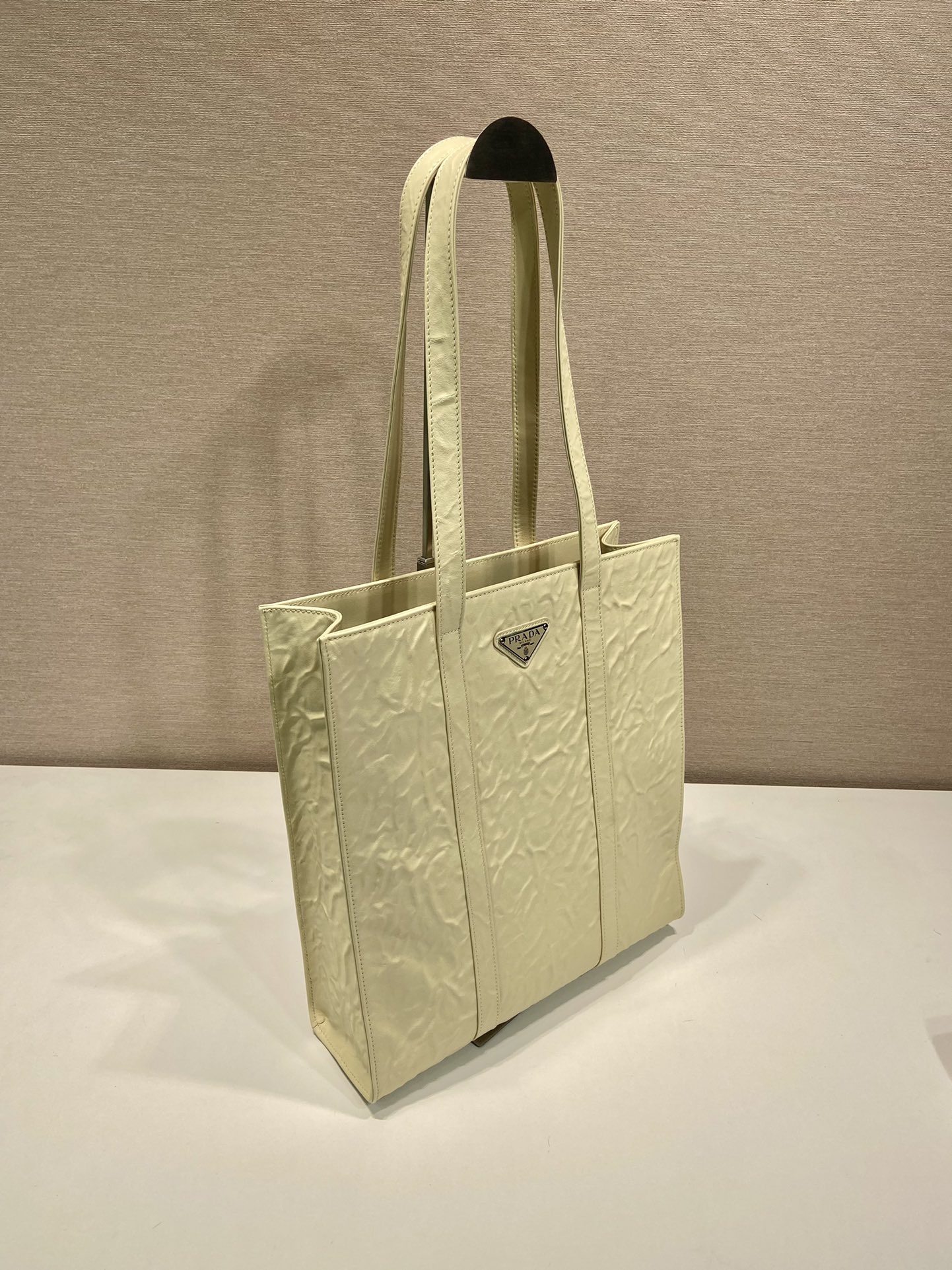 Pra*a small antique nappa leather tote