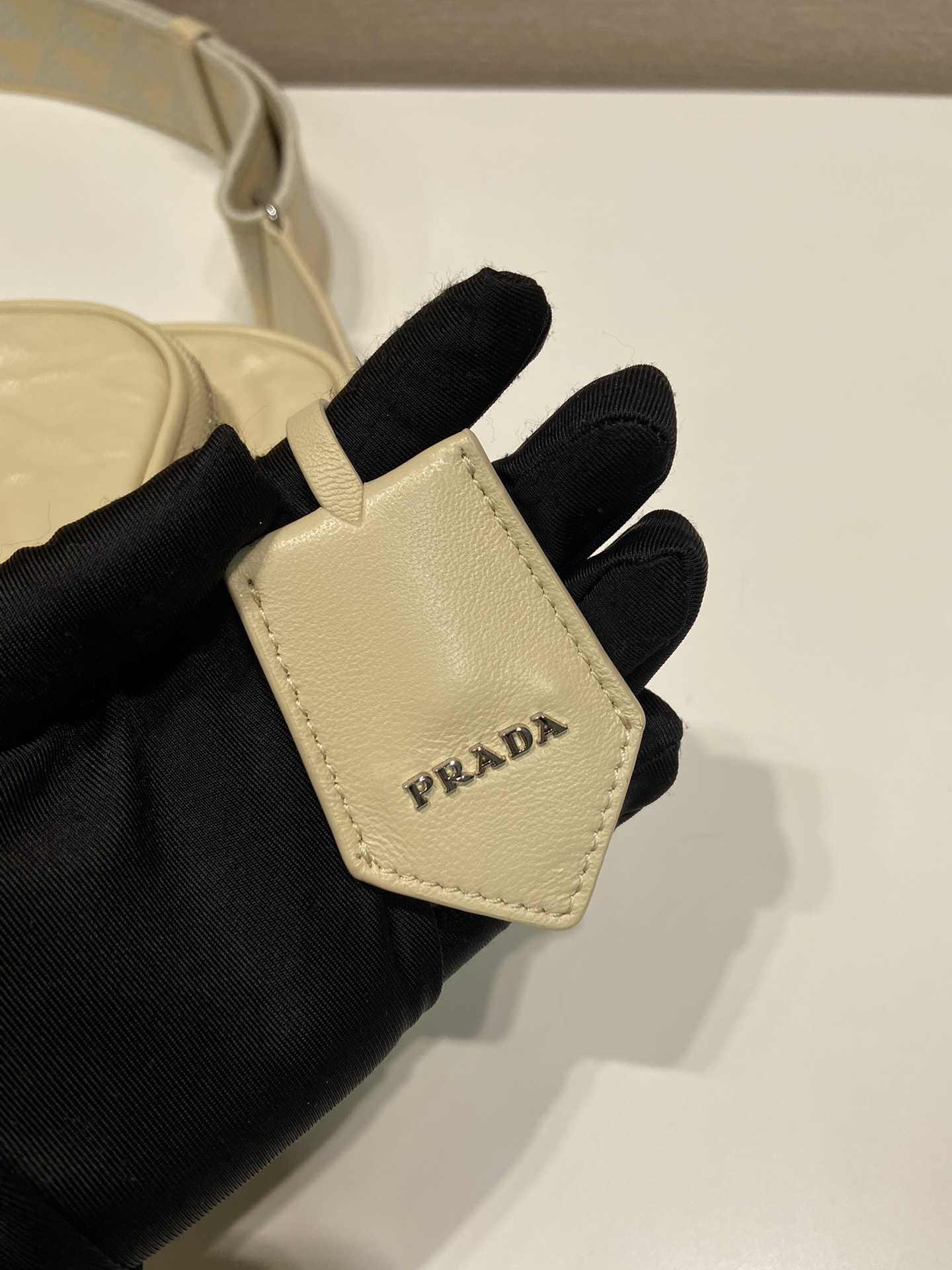 Pra*a nappa antique leather multi-pocket shoulder bag