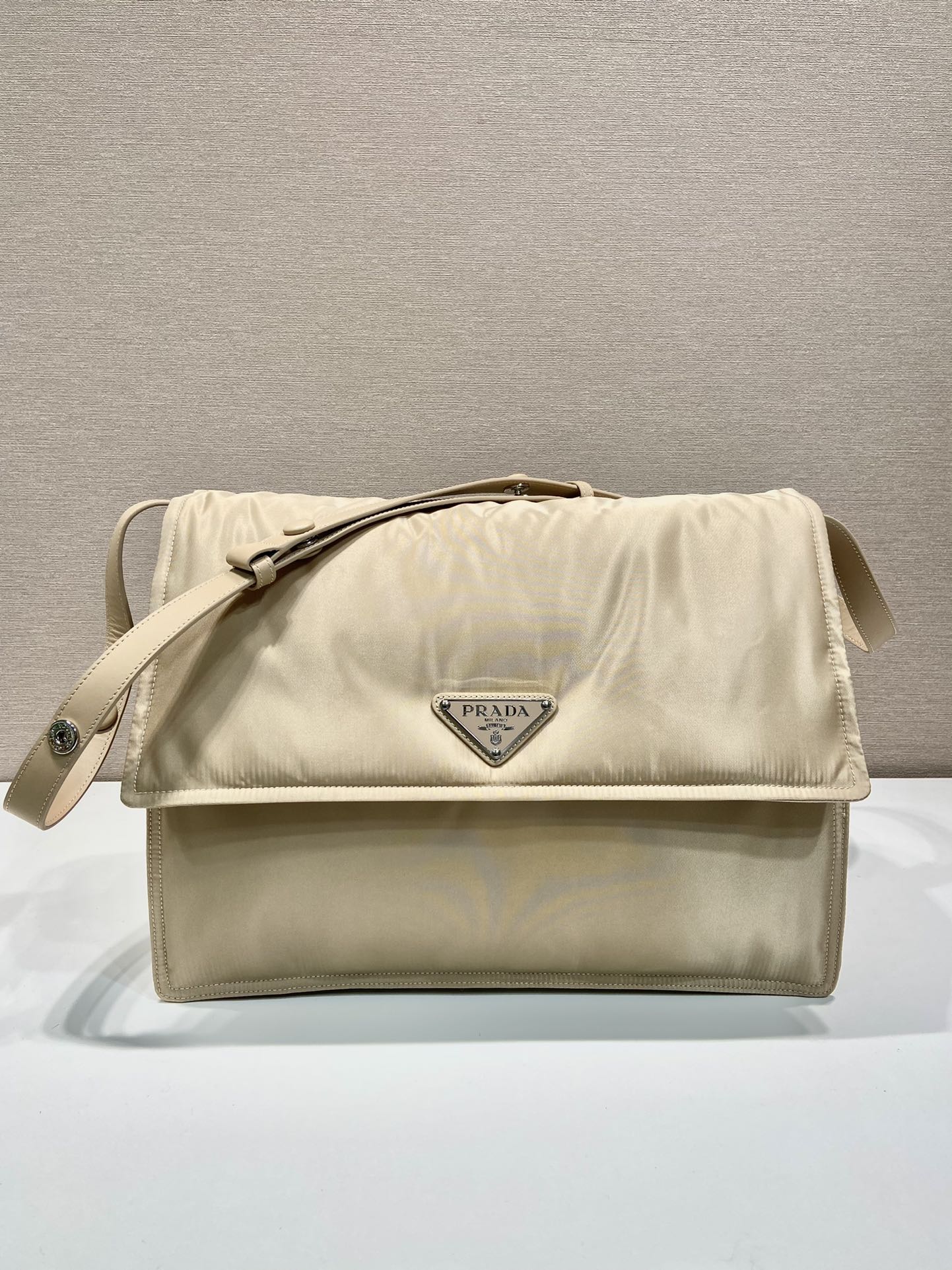 Pra*a black re-nylon large padded shoulder bag
