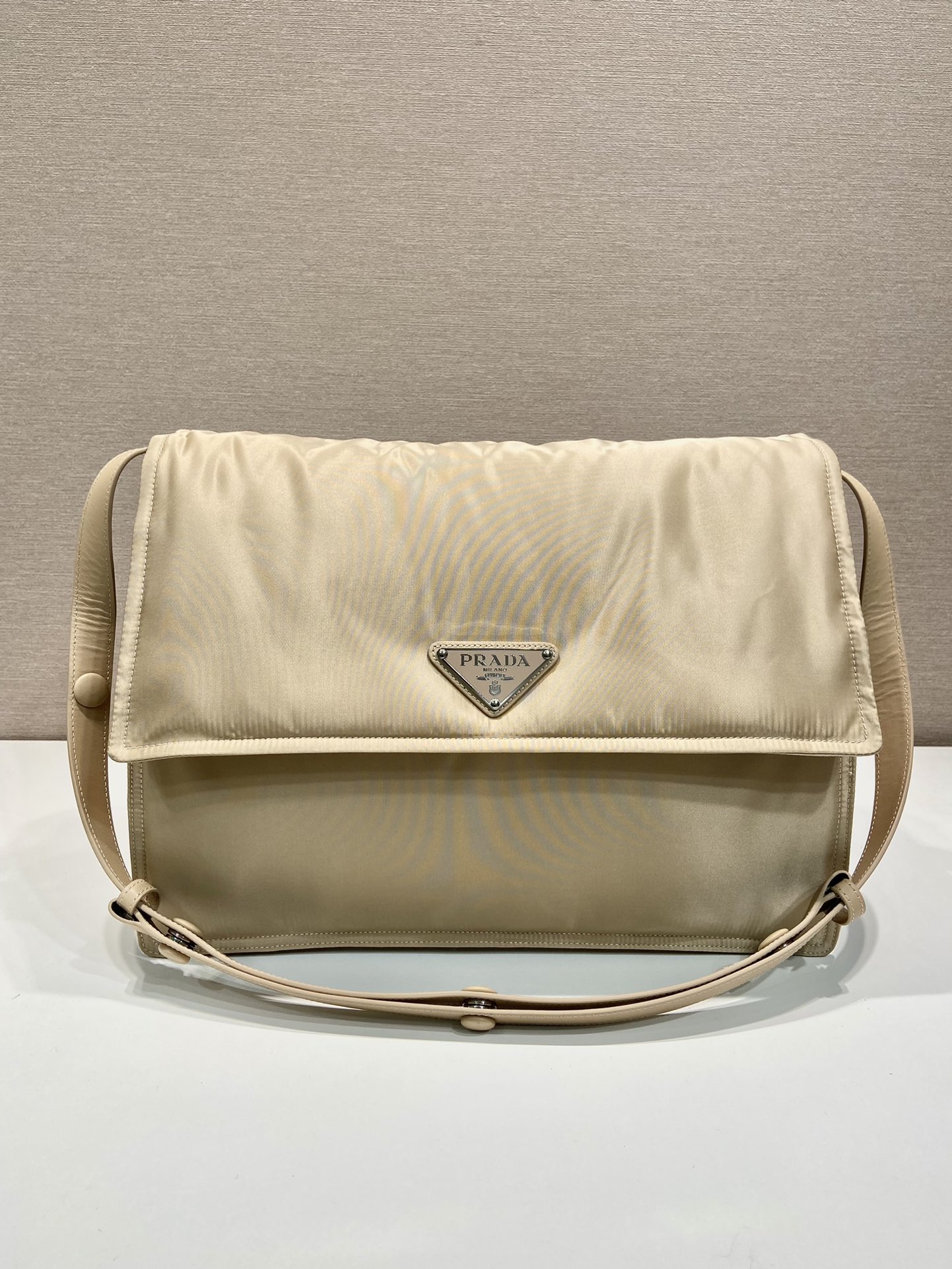 Pra*a black re-nylon large padded shoulder bag