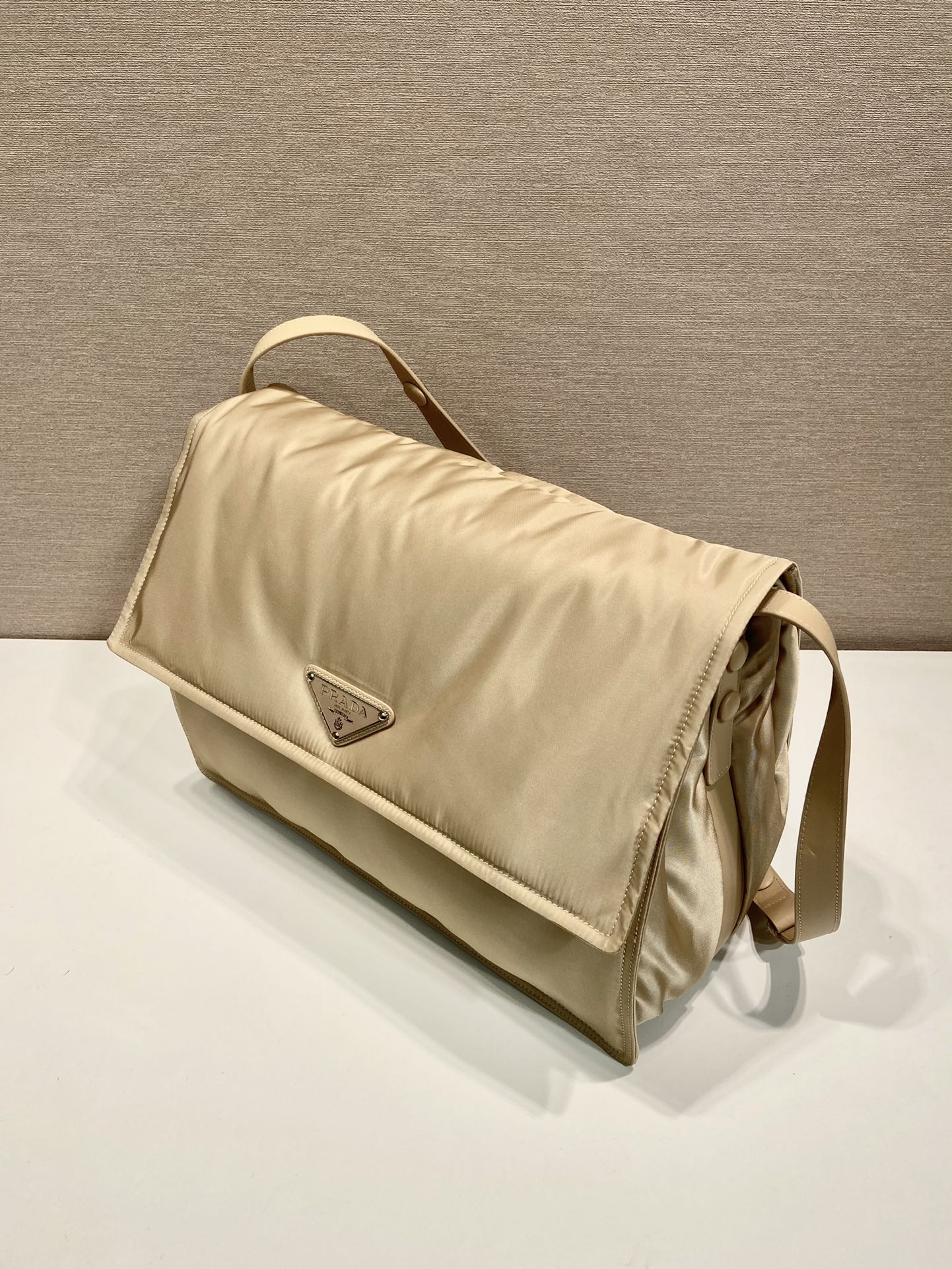 Pra*a black re-nylon large padded shoulder bag