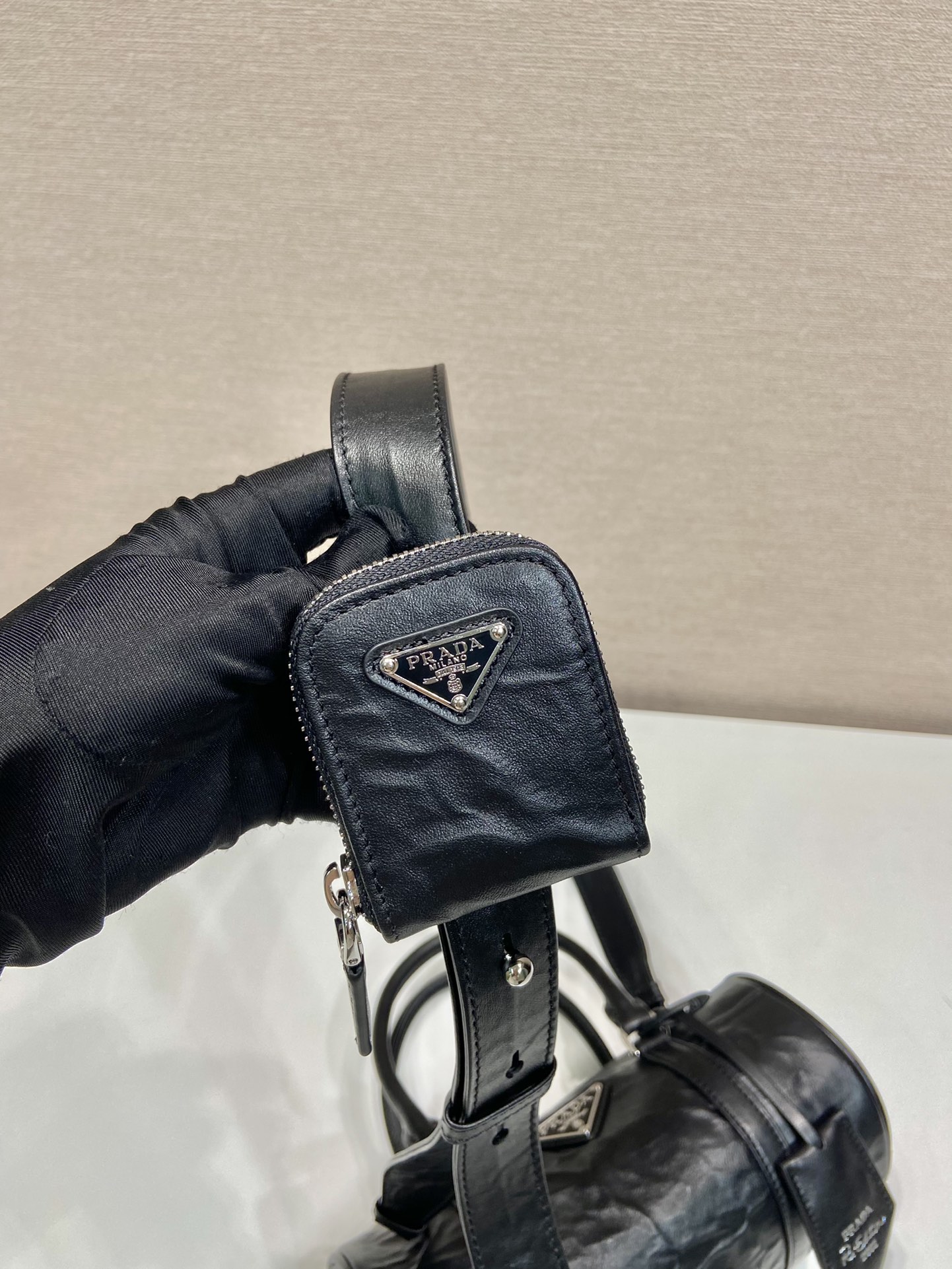 Pra*a antique nappa leather handbag