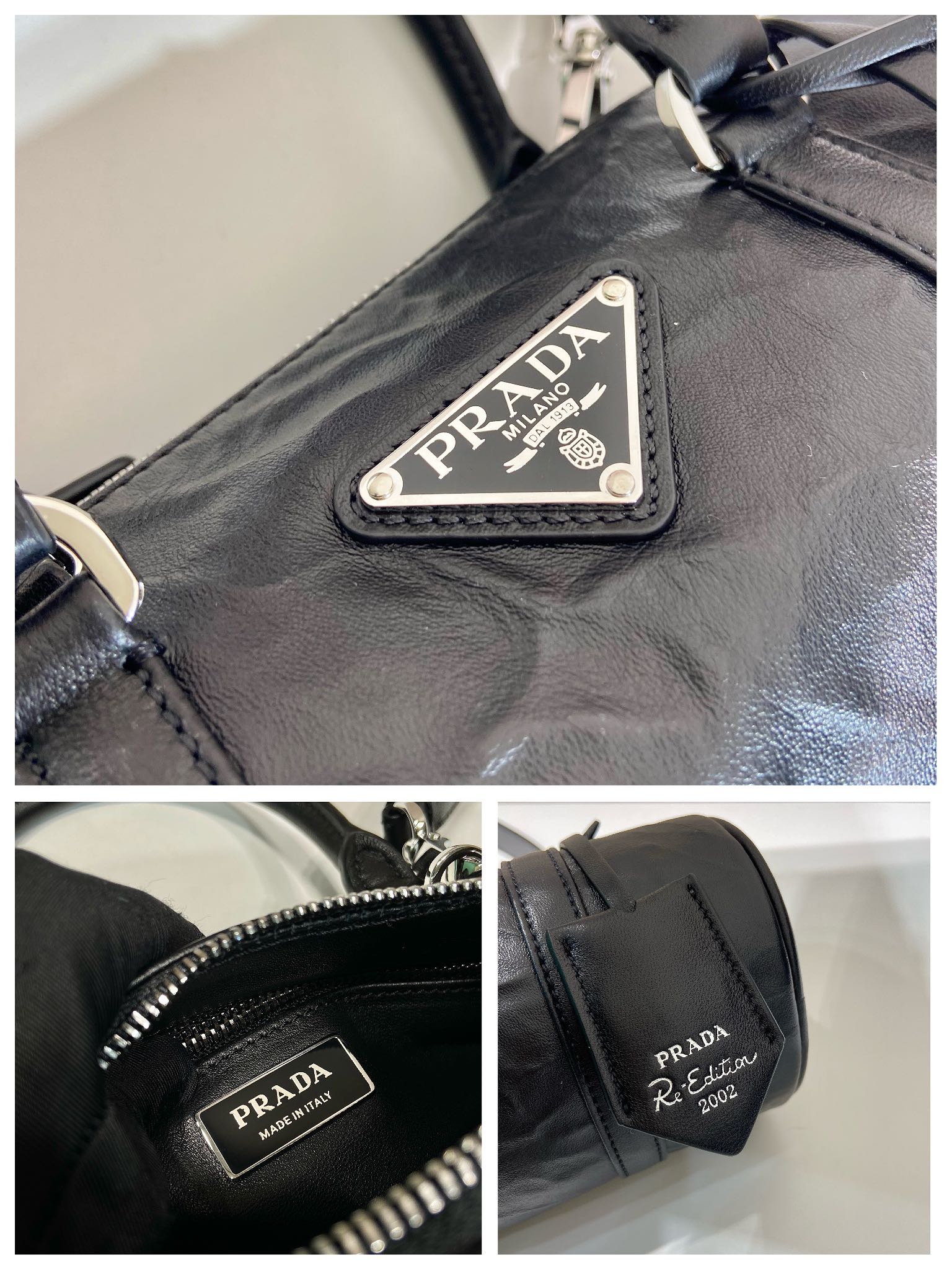 Pra*a antique nappa leather handbag